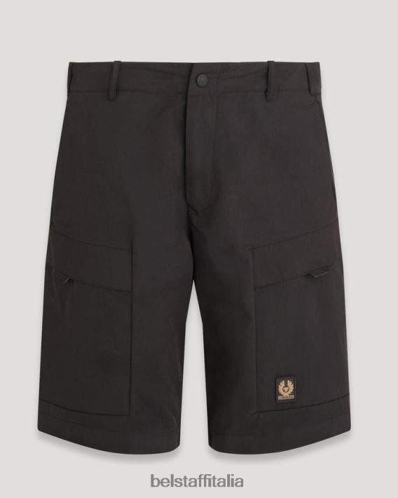 vestiario Belstaff pantaloncini jet gabardine misto cotone nero uomini H2DD6J333